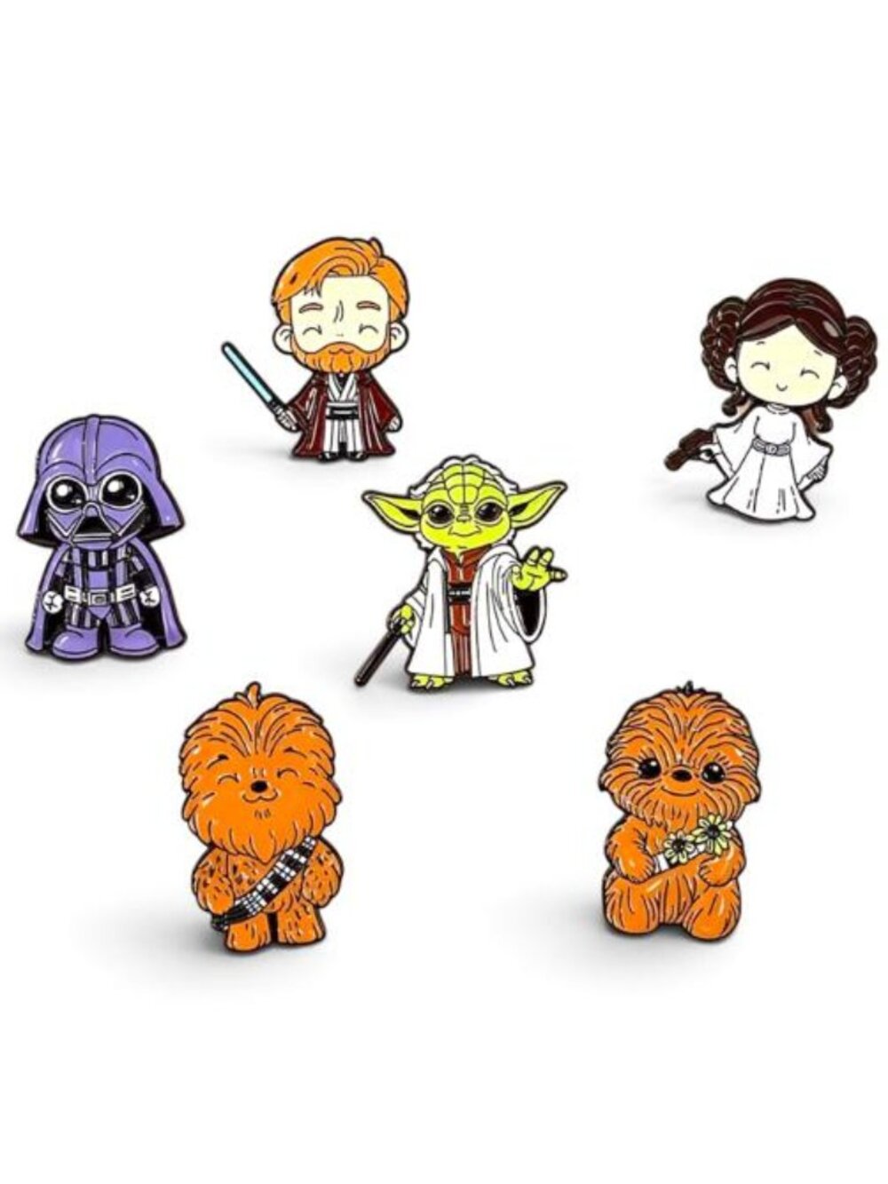 NEW - PIN SET, STAR WARS FIGURES BUNDLE SET VAR 001 - 6PCS